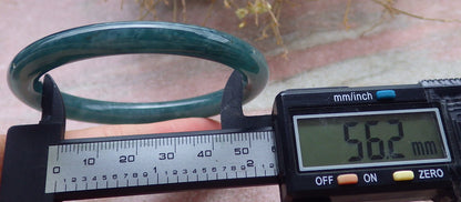 Certified Icy Green Burma 100% Natural A JADE Jadeite Circle Bangle Bracelet 56 mm 手镯 648088 TN