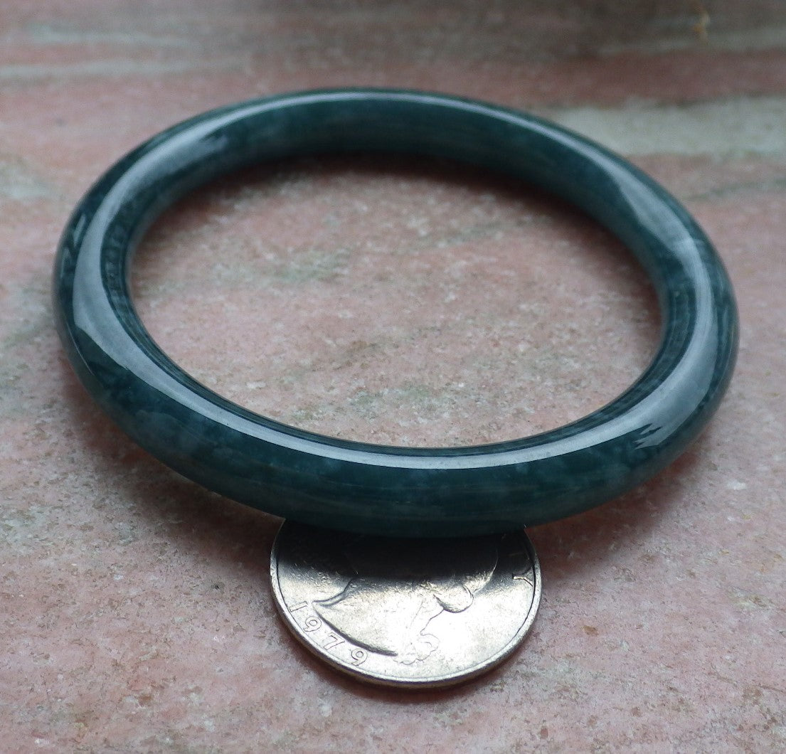 Certified Icy Green Burma 100% Natural A JADE Jadeite Circle Bangle Bracelet 56 mm 手镯 648088 TN