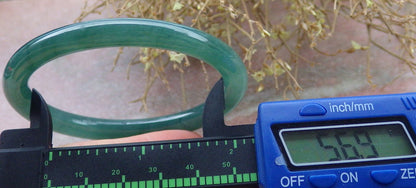 Certified Icy Green Burma 100% Natural A JADE Jadeite Circle Bangle Bracelet 57 mm 手镯 648139 TN