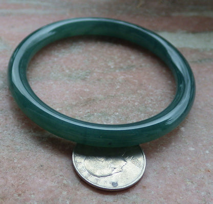 Certified Icy Green Burma 100% Natural A JADE Jadeite Circle Bangle Bracelet 57 mm 手镯 648139 TN
