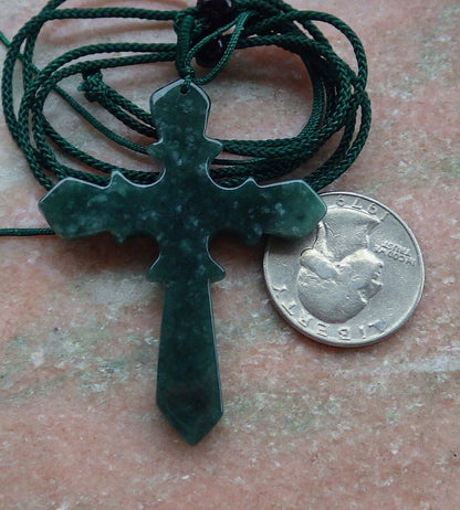 Certified Icy Green Burma 100% Natural A Jade jadeite Pendant Jesus Cross Necklace 十字架 648159 TN