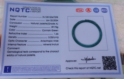 Certified Icy Green Burma 100% Natural A JADE Jadeite Dragon Bangle Bracelet 58 mm 手镯 648192 TN