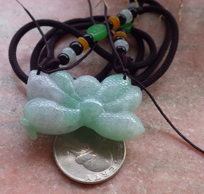 Certified Green Pale Lavender Burma 100% Natural A Jade jadeite Pendant Butterfly Flower Necklace 蝴蝶 花开富贵 648309 TN
