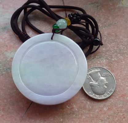 Certified Lavender Green Burma 100% Natural A Jade jadeite Pendant Guanyin Kwan Yin Necklace 观音 648319 TN