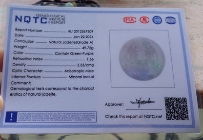 Certified Lavender Green Burma 100% Natural A Jade jadeite Pendant Guanyin Kwan Yin Necklace 观音 648319 TN