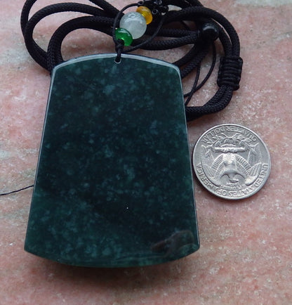 Certified Green Burma 100% Natural A Jade jadeite Pendant Guanyin Kwan Yin Dragon Necklace 观音 648630 TN
