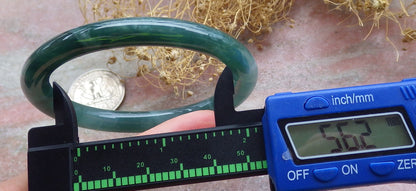 Certified Icy Green Burma 100% Natural A JADE Jadeite Circle Bangle Bracelet 56 mm 手镯 648810 TN