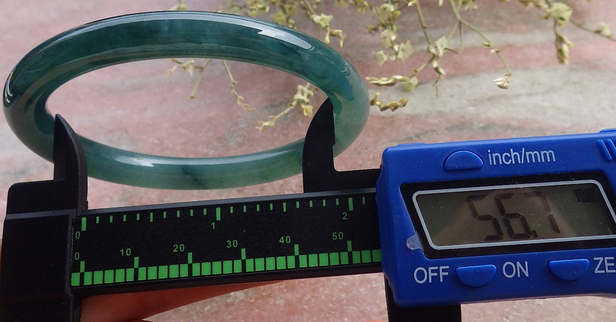 Certified Icy Green Burma 100% Natural A JADE Jadeite Circle Bangle Bracelet 57 mm 手镯 649032 TN