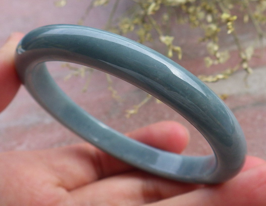 Certified Green Burma 100% Natural A JADE Jadeite Bangle Bracelet 58 mm 手镯 649042 TN