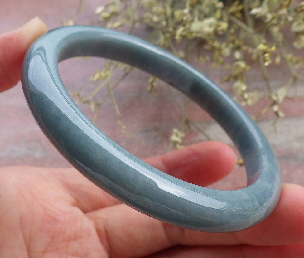 Certified Green Burma 100% Natural A JADE Jadeite Bangle Bracelet 58 mm 手镯 649042 TN
