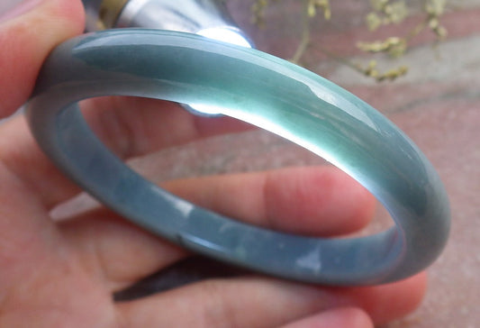 Certified Green Burma 100% Natural A JADE Jadeite Bangle Bracelet 58 mm 手镯 649042 TN