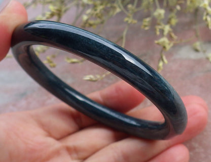 Certified Green Burma 100% Natural A JADE Jadeite Circle Bangle Bracelet 56 mm 手镯 649050 TN