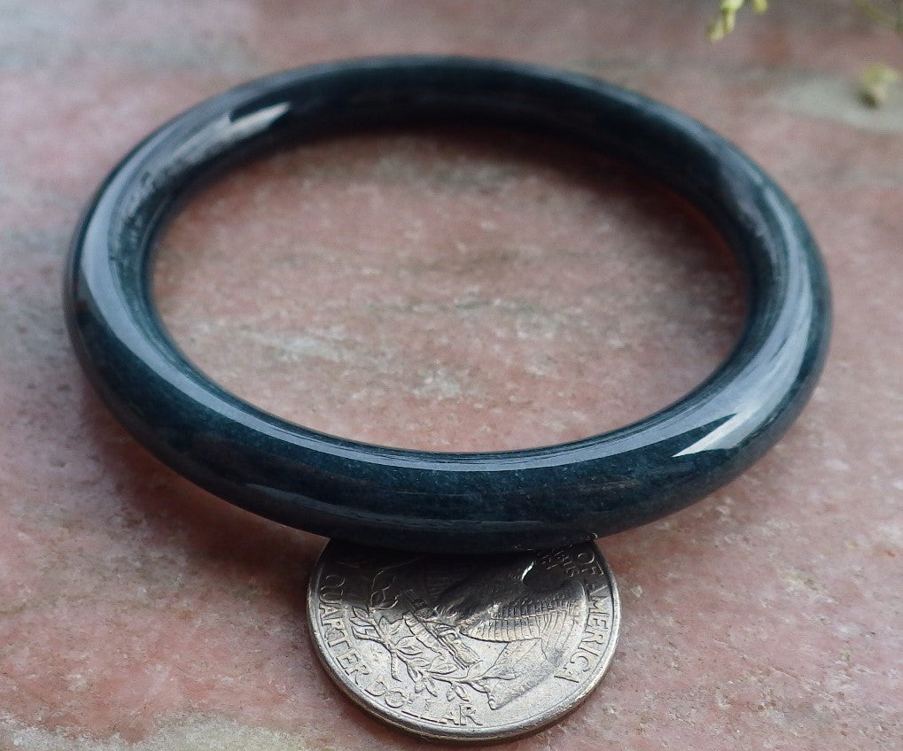 Certified Green Burma 100% Natural A JADE Jadeite Circle Bangle Bracelet 56 mm 手镯 649050 TN