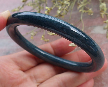 Certified Green Burma 100% Natural A JADE Jadeite Circle Bangle Bracelet 56 mm 手镯 649059 TN