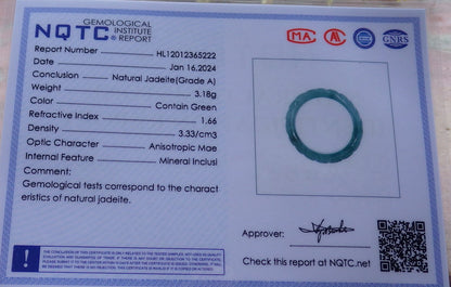 Certified Icy Green Burma 100% Natural A JADE Jadeite Dragon RING USA. 5.25 戒指 649085 TN