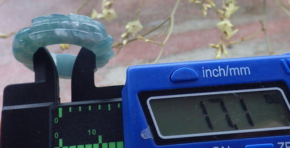 Certified Icy Green Burma 100% Natural A JADE Jadeite Dragon RING USA. 6.5 戒指 649120 TN