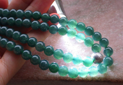 Certified Icy Green Burma 100% Natural A JADE Jadeite Bead Beads Necklace 27 inches 项链 649291 TN
