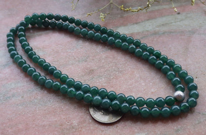 Certified Icy Green Burma 100% Natural A JADE Jadeite Bead Beads Necklace 27 inches 项链 649291 TN