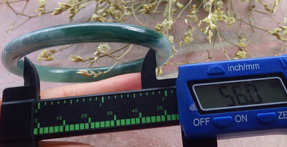 Certified Icy Green Burma 100% Natural A JADE Jadeite Circle Bangle Bracelet 56 mm 手镯 649455 TN