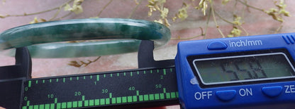Certified Icy Green Burma 100% Natural A JADE Jadeite Circle Bangle Bracelet 56 mm 手镯 649468 TN