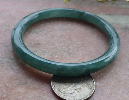 Certified Icy Green Burma 100% Natural A JADE Jadeite Circle Bangle Bracelet 57 mm 手镯 649493 TN