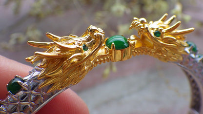 Green Silver 925 Certified Green Grade A JADE Jadeite Bead Dragon Bracelet Bracelet 649749 TN