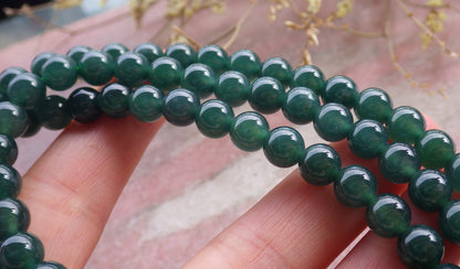 Certified Icy Green Burma 100% Natural A JADE Jadeite Bead Beads Necklace 27 inches 项链 649793 TN