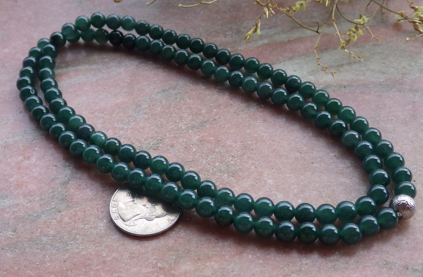 Certified Icy Green Burma 100% Natural A JADE Jadeite Bead Beads Necklace 27 inches 项链 649793 TN