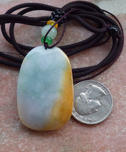 Certified Yellow Green Burma 100% Natural A Jade jadeite Pendant Deer Flower Necklace 梅花鹿 649811 TN