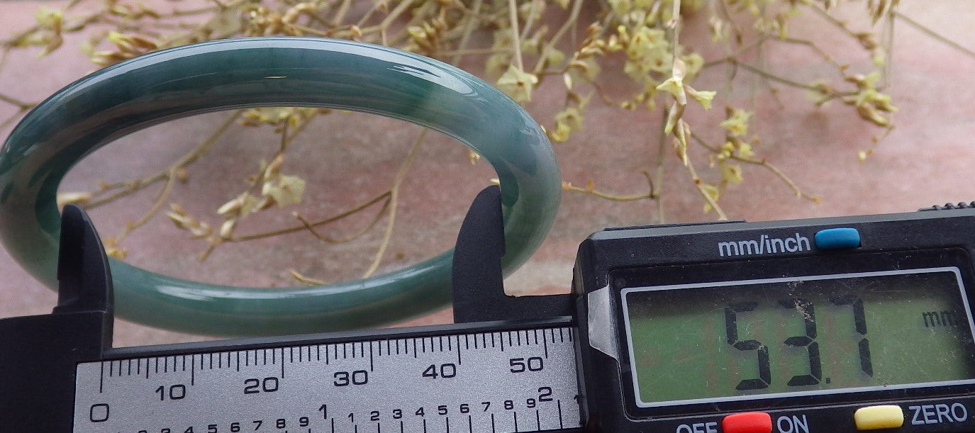 Certified Icy Green Pale Lavender Burma 100% Natural A JADE Jadeite Circle Bangle Bracelet 54 mm 手镯 649877 TN
