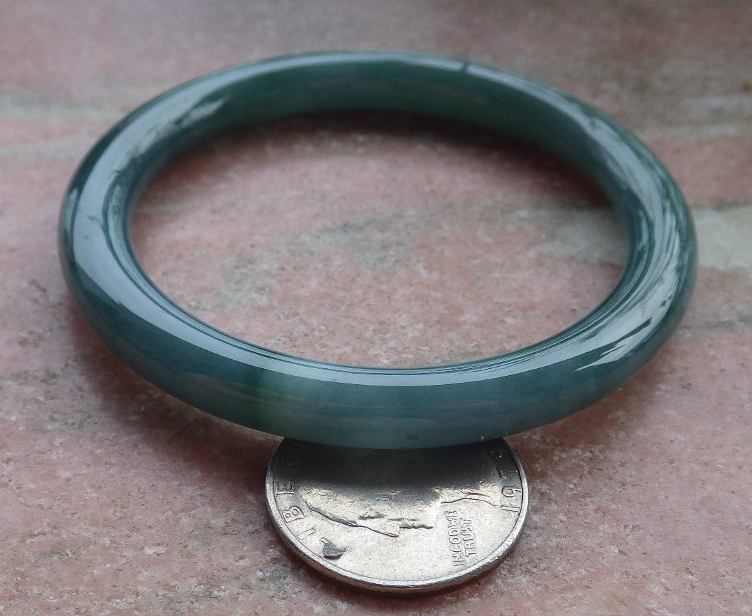 Certified Icy Green Pale Lavender Burma 100% Natural A JADE Jadeite Circle Bangle Bracelet 54 mm 手镯 649877 TN