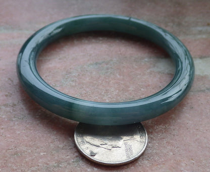 Certified Icy Green Pale Lavender Burma 100% Natural A JADE Jadeite Circle Bangle Bracelet 54 mm 手镯 649877 TN