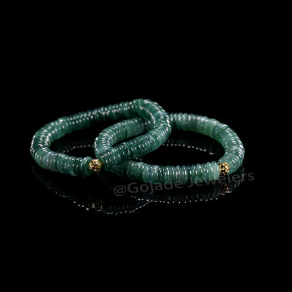 The Abacus Bead Bracelet 100% Natural Jade Jadeite With Certificated