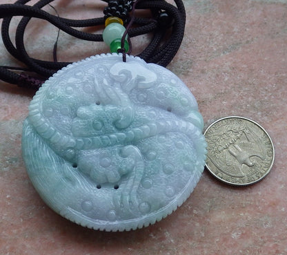 Certified Lavender Green Burma 100% Natural A Jade jadeite Pendant Dragon Mouse Rat Peanut Ruyi Necklace 望子成龙 650100 TN