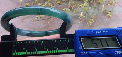 Certified Icy Green Burma 100% Natural A JADE Jadeite Circle Bangle Bracelet 57 mm 手镯 650137 TN