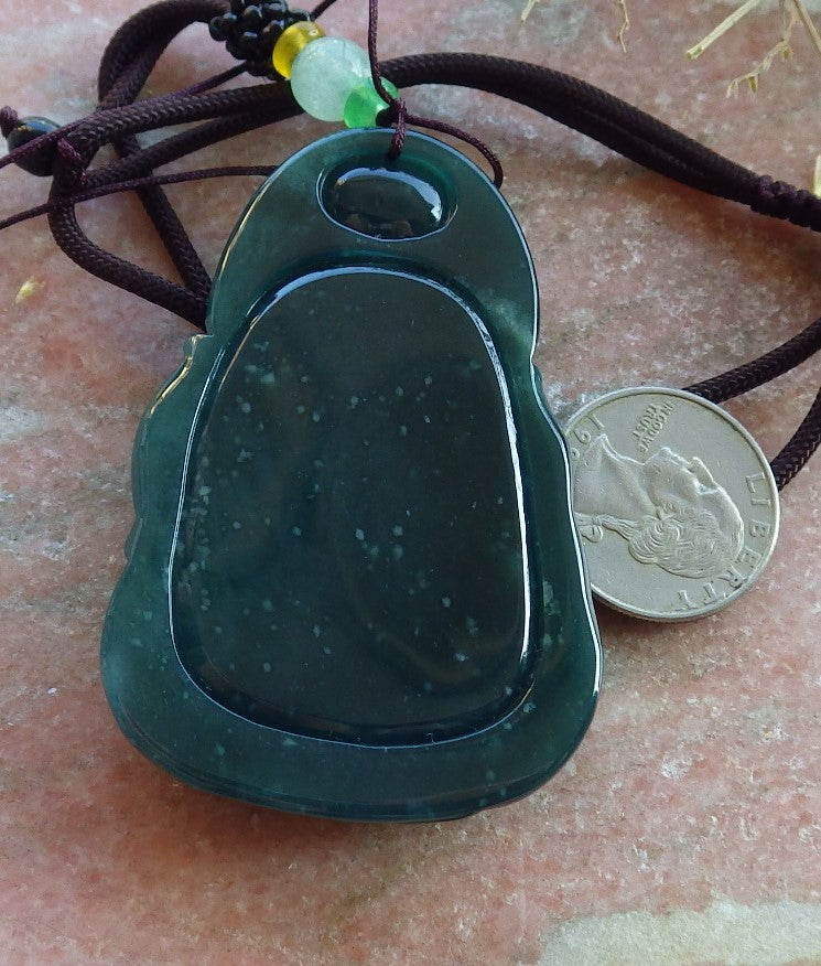 Certified Icy Green Burma 100% Natural A Jade jadeite Pendant  Guanyin Kwan Yin Elephant Necklace 观音 650363 TN