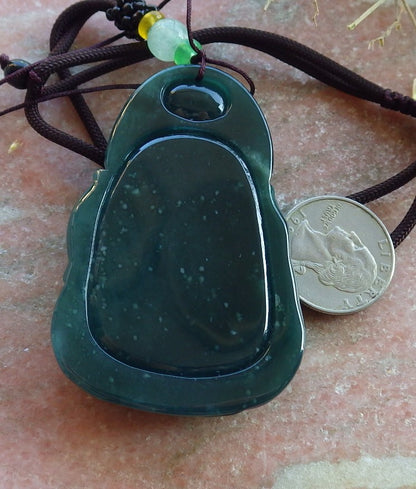 Certified Icy Green Burma 100% Natural A Jade jadeite Pendant  Guanyin Kwan Yin Elephant Necklace 观音 650363 TN
