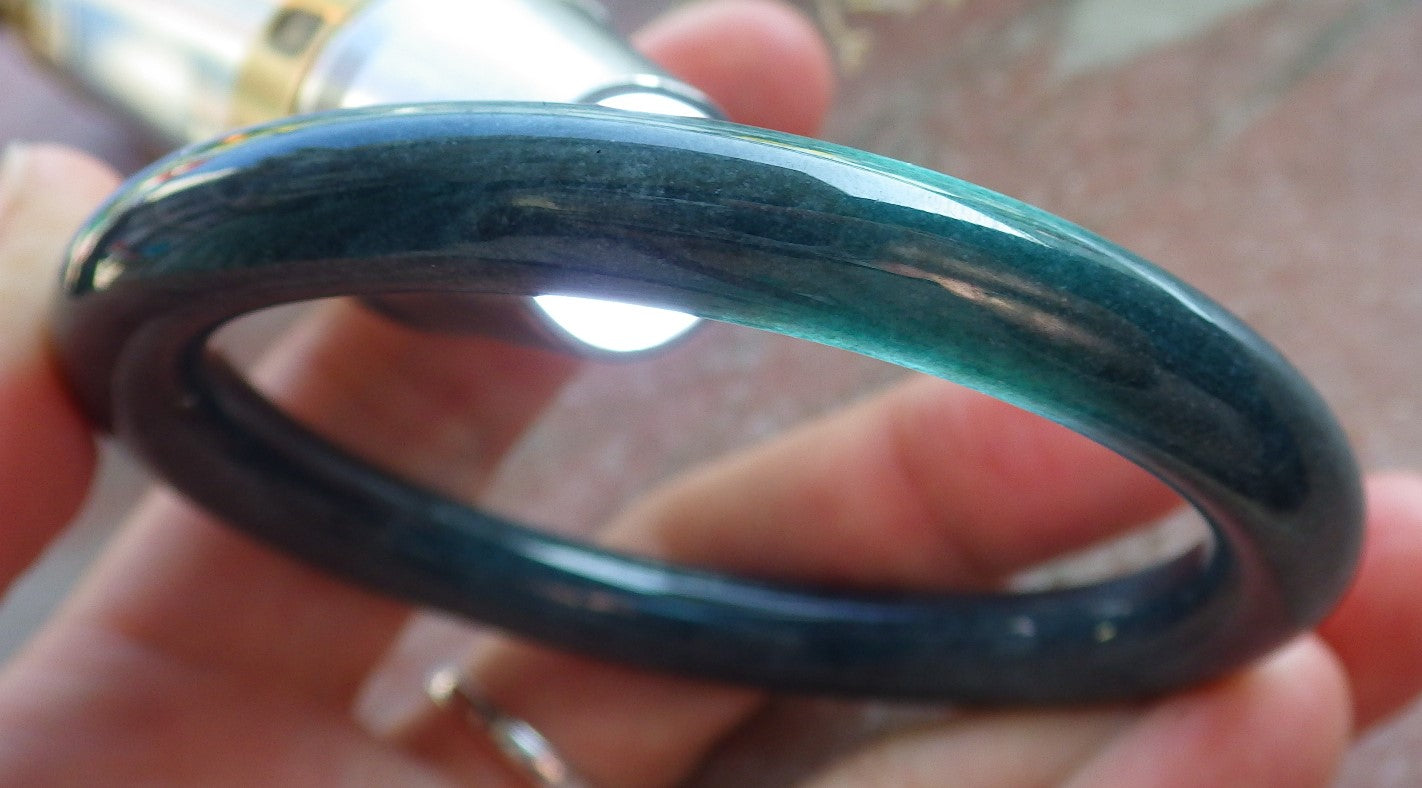 Certified Green Burma 100% Natural A JADE Jadeite Circle Bangle Bracelet 56 mm 手镯 650496 TN