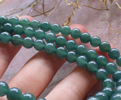 Certified Icy Green Burma 100% Natural A JADE Jadeite Bead Beads Necklace 27 inches 项链 650693 TN