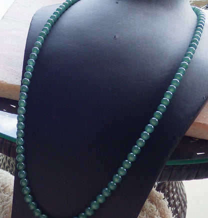 Certified Icy Green Burma 100% Natural A JADE Jadeite Bead Beads Necklace 27 inches 项链 650693 TN