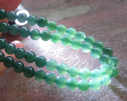 Certified Icy Green Burma 100% Natural A JADE Jadeite Bead Beads Necklace 27 inches 项链 650693 TN