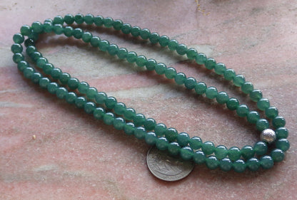 Certified Icy Green Burma 100% Natural A JADE Jadeite Bead Beads Necklace 27 inches 项链 650693 TN