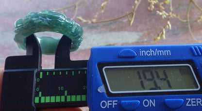 Certified Icy Green Burma 100% Natural A JADE Jadeite Dragon RING USA. 9.25 戒指 650831 TN