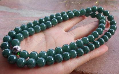 Certified Icy Green Burma 100% Natural A JADE Jadeite Bead Beads Necklace 26 inches 项链 650947 TN