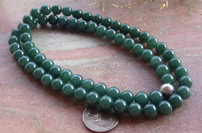 Certified Icy Green Burma 100% Natural A JADE Jadeite Bead Beads Necklace 26 inches 项链 650947 TN