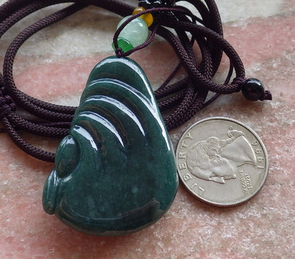 Certified Green Burma 100% Natural A Jade jadeite pendant Happy Buddha God Necklace 开心佛 651018 TN