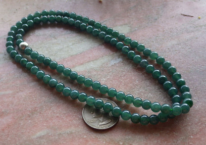 Certified Icy Green Burma 100% Natural A JADE Jadeite Bead Beads Necklace 27 inches 项链 651026 TN