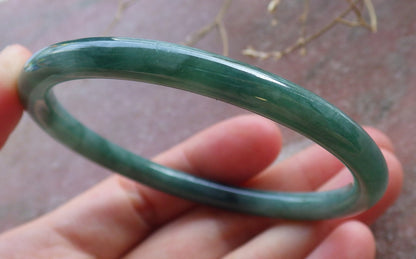 Certified Green Burma 100% Natural A JADE Jadeite Circle Bangle Bracelet 56 mm 手镯 651095 TN