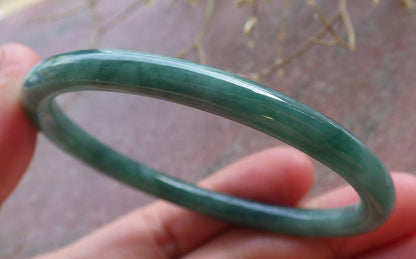 Certified Green Burma 100% Natural A JADE Jadeite Circle Bangle Bracelet 56 mm 手镯 651095 TN
