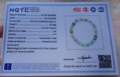 Certified Red Yellow Green Burma 100% Natural A JADE Jadeite Bead Beads Bangle Circle Bead Beads Bangle Bracelet 平安扣手链 651167 TN